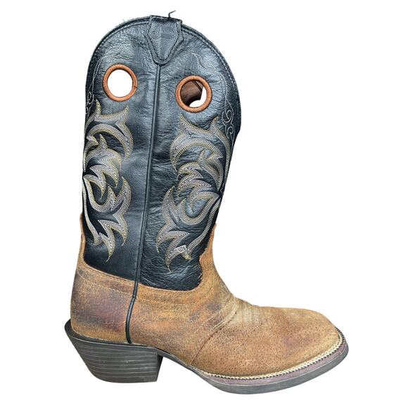 Justin Men’s Stampede Tan Distressed Leather Western Cowboy Boot Size US 10 D main image 6